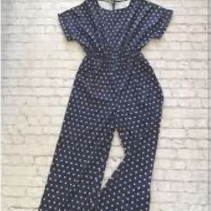 Navy Blue Polka Dot Jumpsuit
